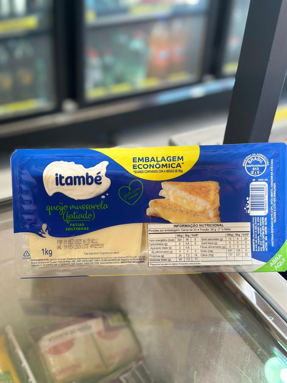 MUSSARELA FATIADA 1KG ITAMBE 