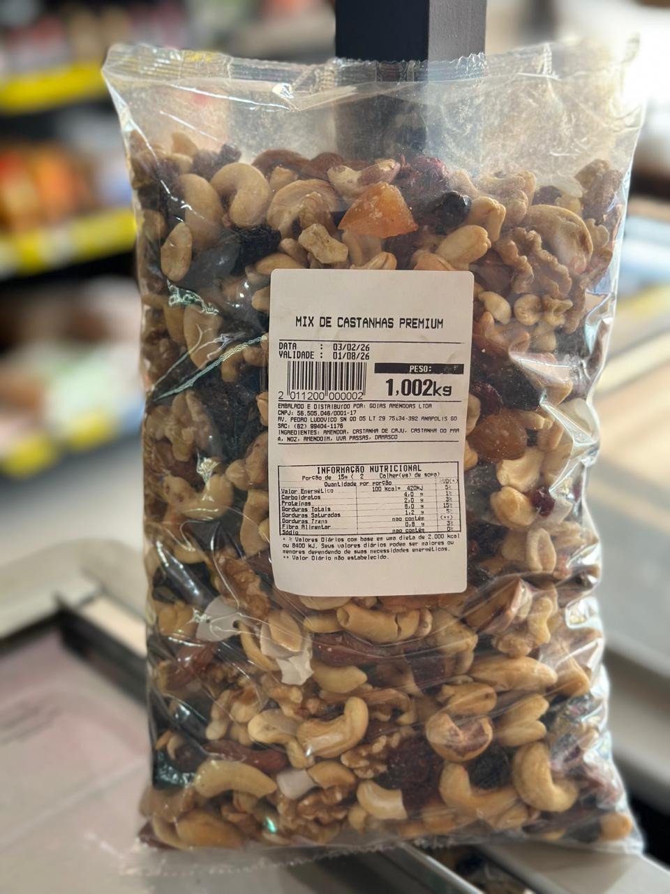 MIX DE CASTANHAS NOVO 1 KG 