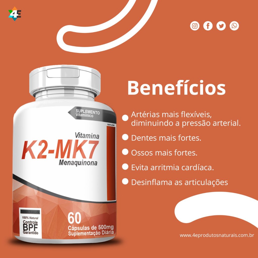 K 2 MK7 MENAQUINONA 60 capsulas