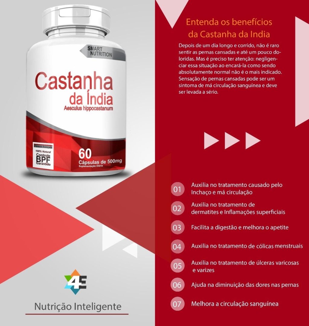 CASTANHA DA INDIA 500 mg 60 cps