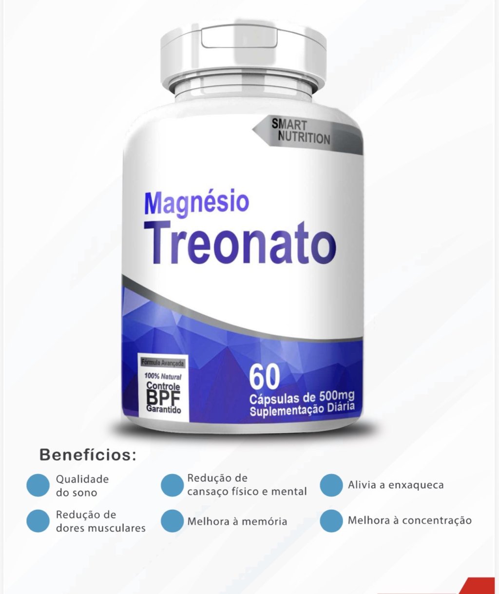 MAGNÉSIO TREONATO 500 mg 60 cps 