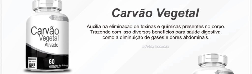 CARVÃO VEGETAL ATIVADO 500 mg 60 cps