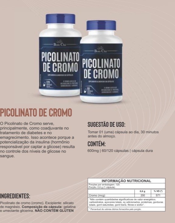 PICOLINATO DE CROMO 600 mg 60 cps 