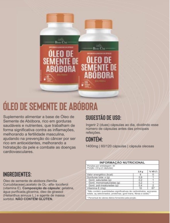 ÓLEO DE SEMENTE DE ABÓBORA 1.400 mg 60 cps 