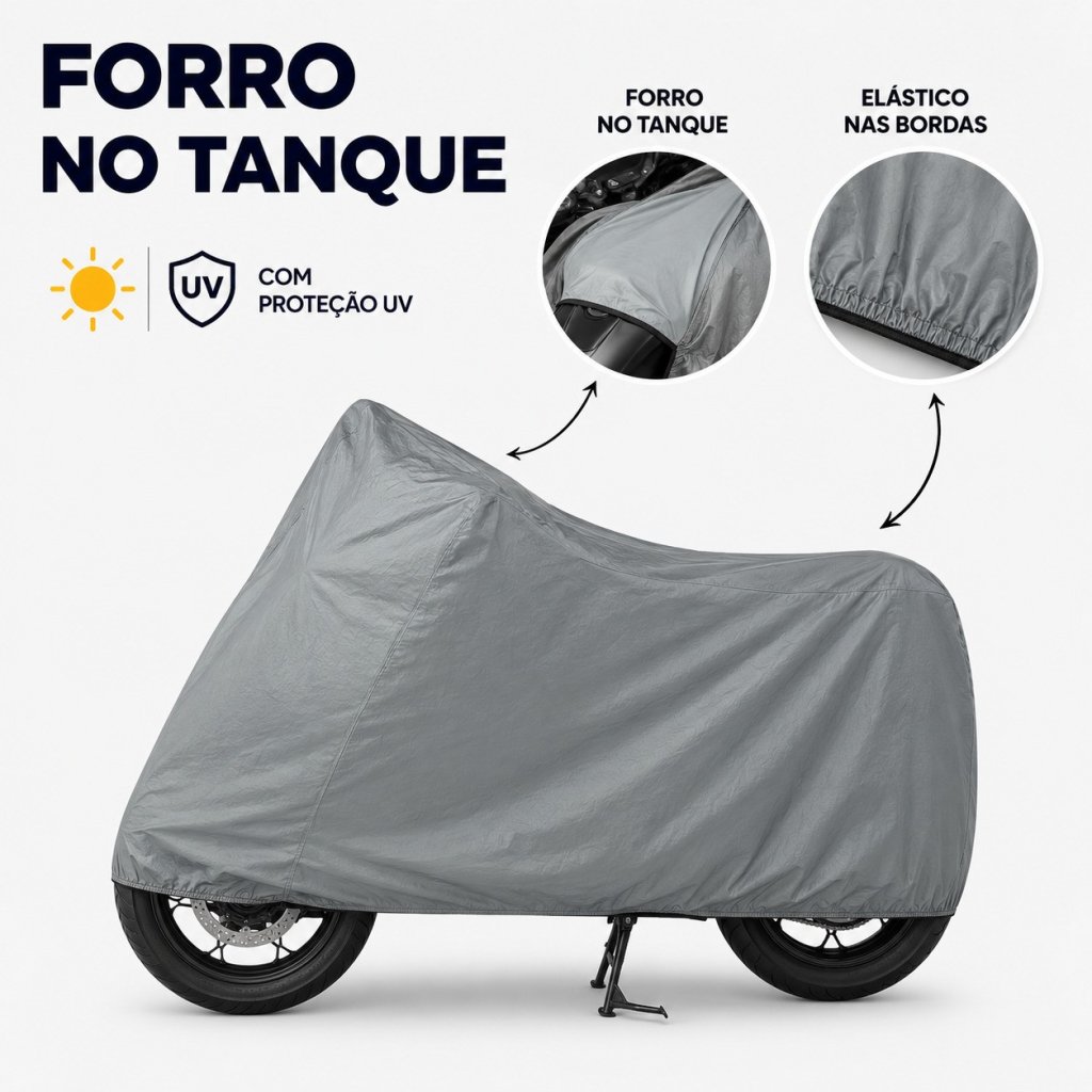 Capa de Cobrir Moto Forro no Tanque C/ Proteção UV