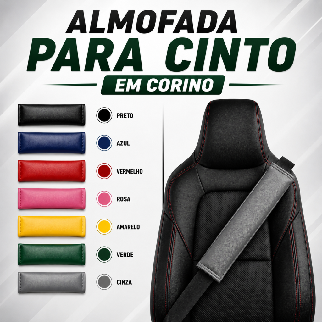 Almofada Para Cinto de Segurança Em Corino