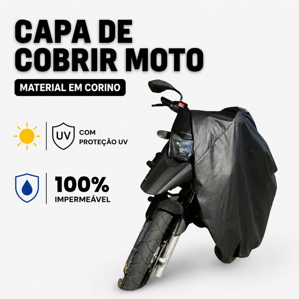 Capa de Cobrir Moto em Corino 100% Impermeável 