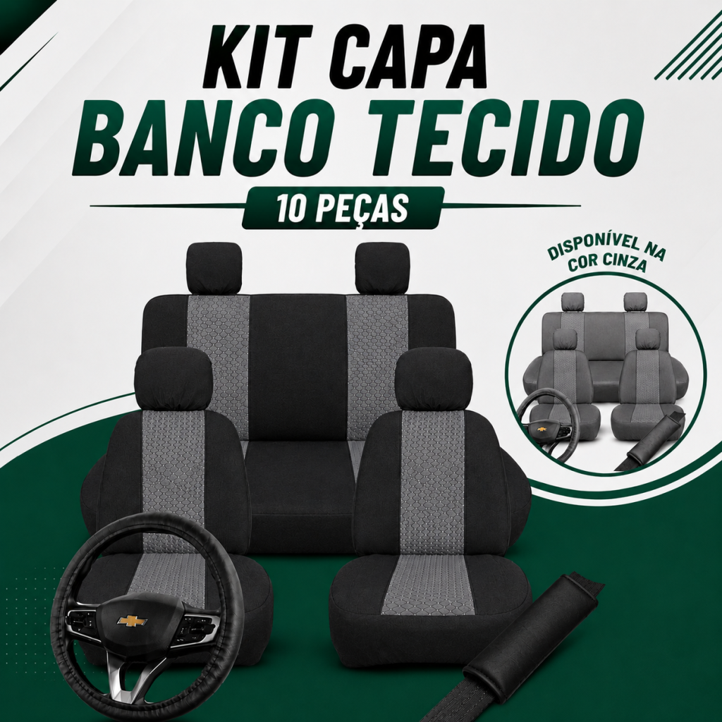 Kit Capa Banco Tecido 10 peças