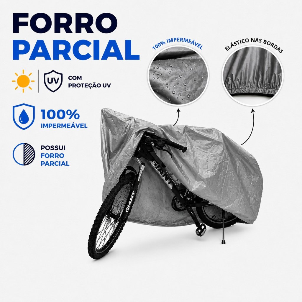 Capa para Cobrir Bicicleta 100% C/ Forro Impermeável Proteção UV - 2768