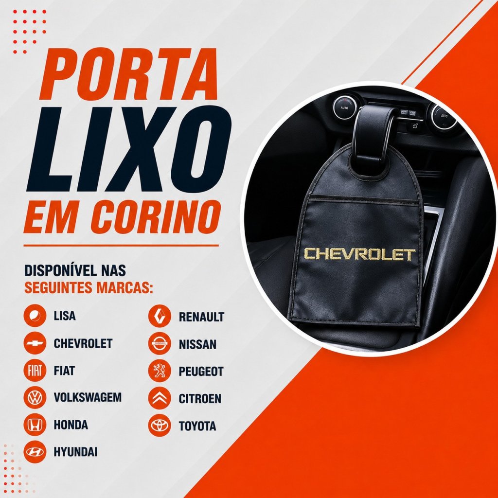Porta Lixo em Corino Impermeável Com Logo