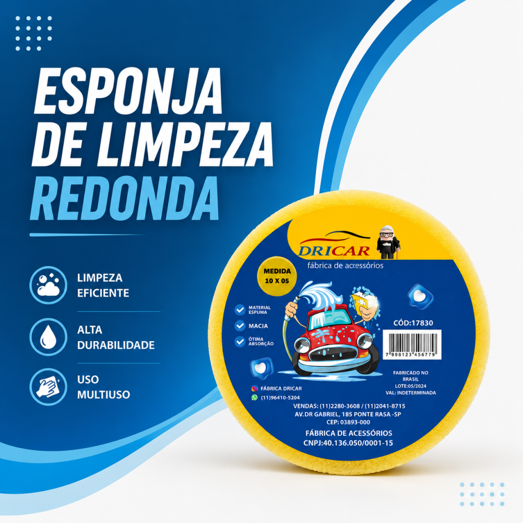 Esponja de Limpeza Redonda 10x05x05 - 17830