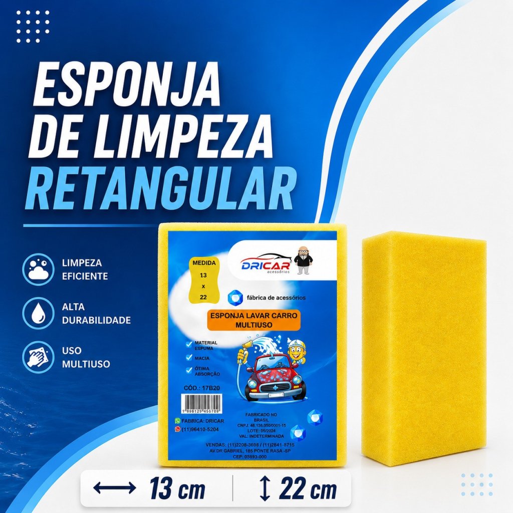 Esponja de Limpeza Multiuso 22x13x05 - 17820