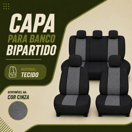 Capa de Banco Bipartido em Tecido