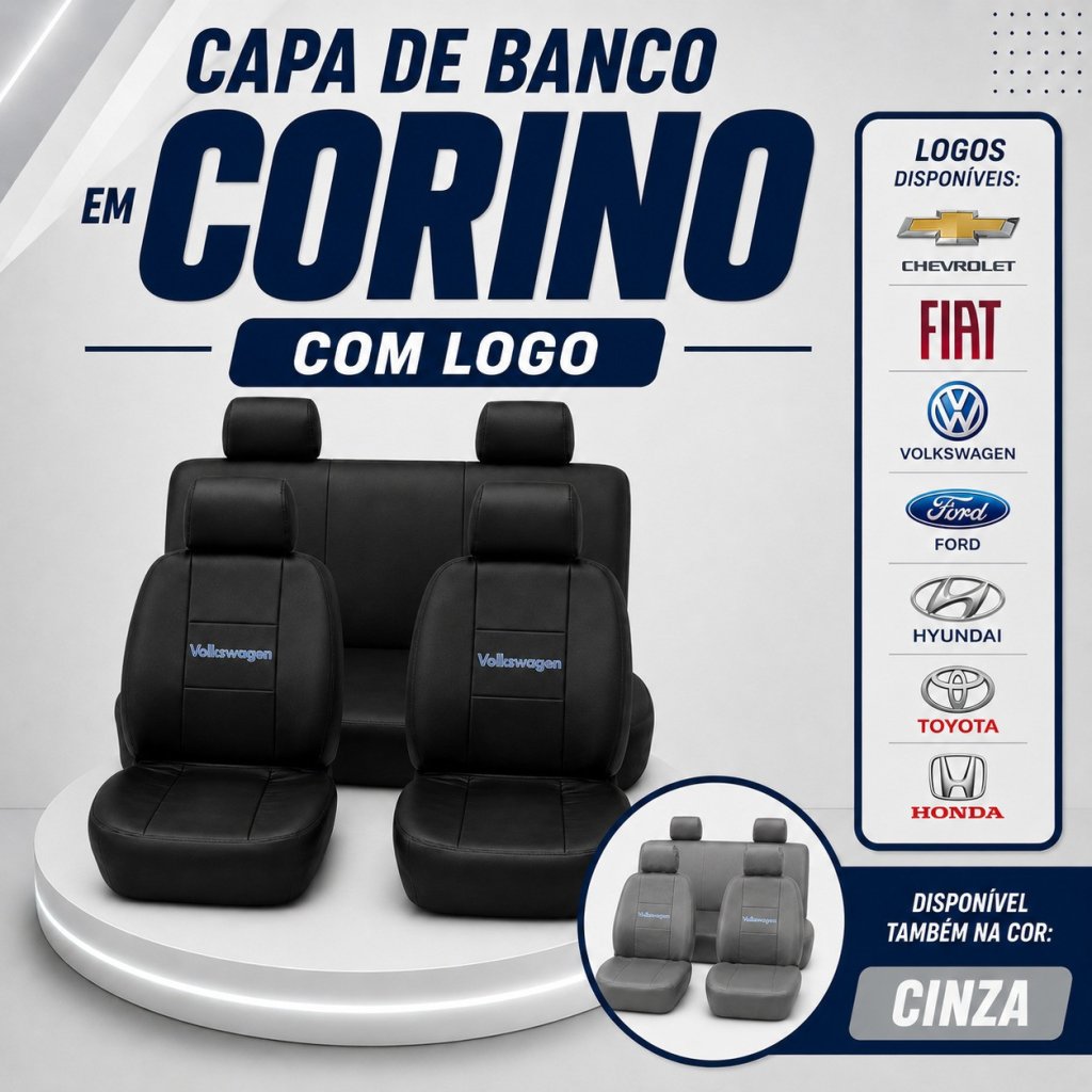Capas Para Banco Baixo em Corino C/ Logo