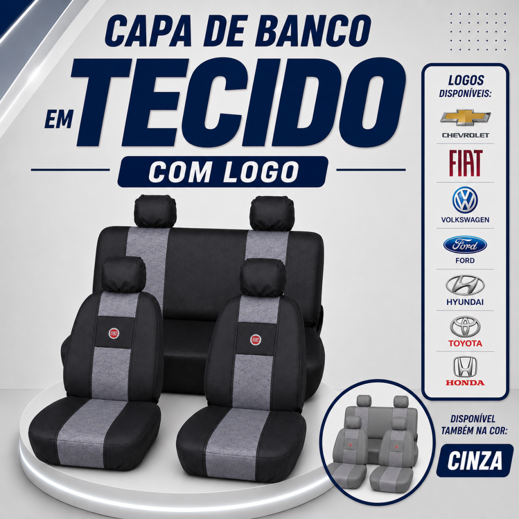 Capa para Banco Baixo em Tecido C/ Logo