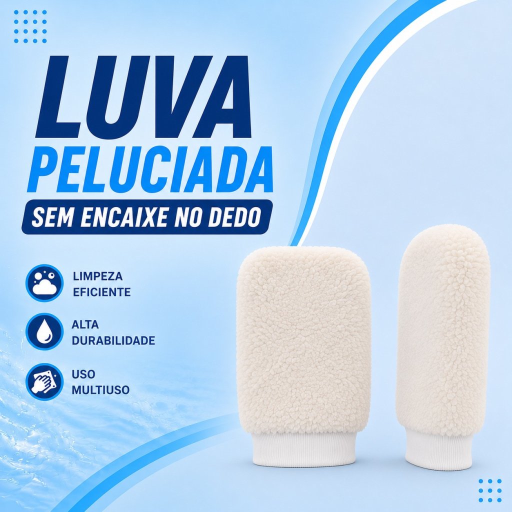 Luva Peluciada para Limpeza S/ Encaixe no Dedo - 96712