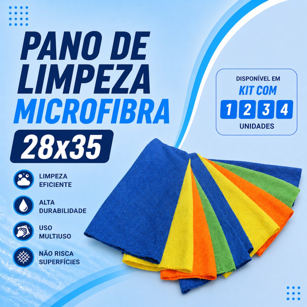 Toalha Microfibra para Limpeza 28x35