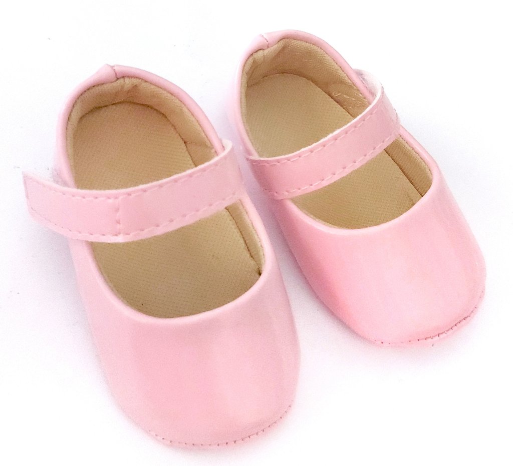 Sapatinho Verniz Rosa (VELCRO)