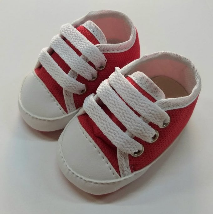 Tênis Cano Baixo Bicolor Vermelho 