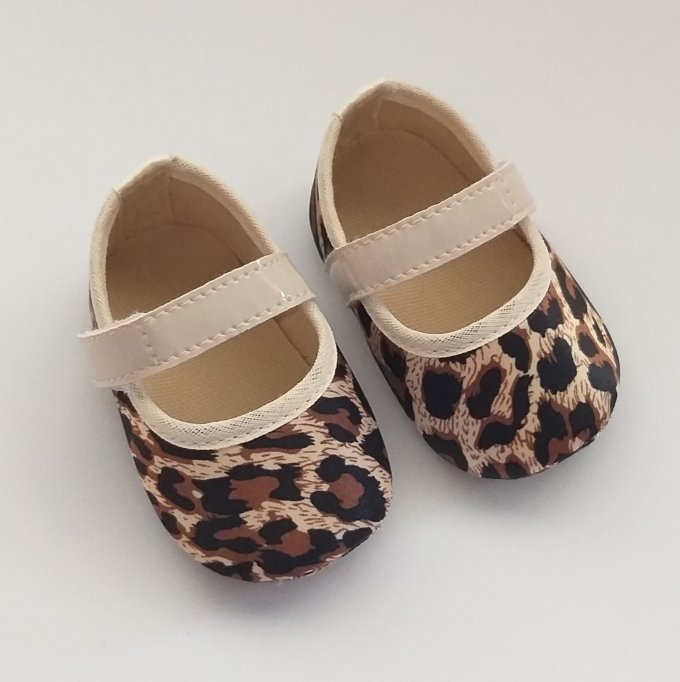 Sapatinho Estampado Onça Marfim 