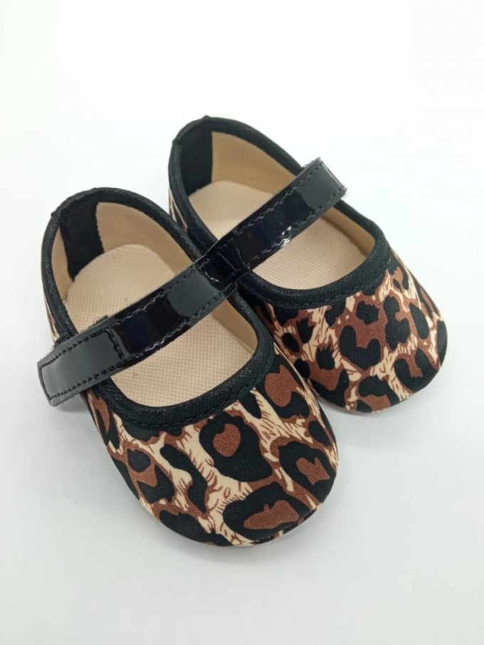 Sapatinho Estampado Onça Preto 
