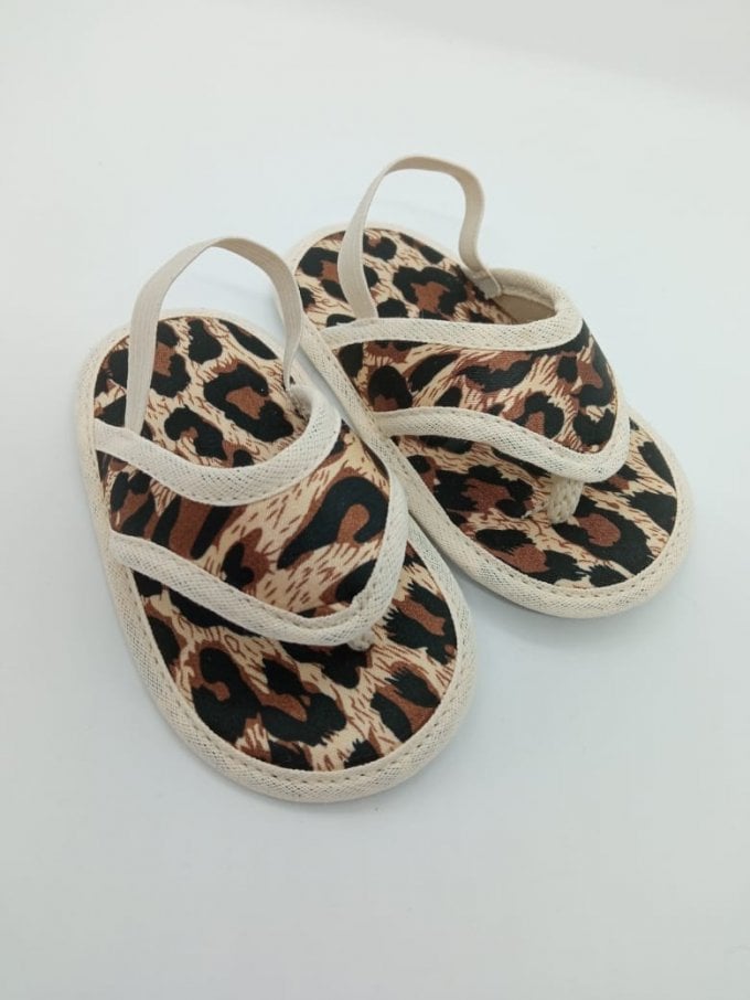 Chinelinho Dedinho Estampado Onça Marfim