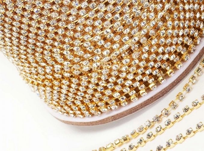Strass Corrente Dourado(Por Metro)