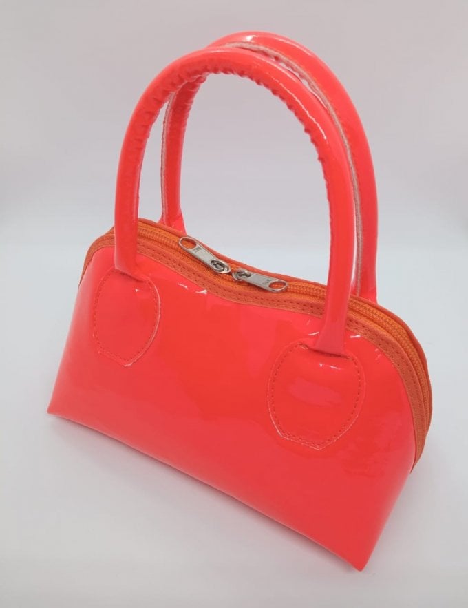 Bolsinha de Mão Verniz Neon Laranja 