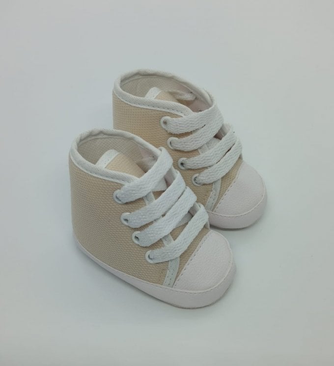 Tênis Cano Alto Bicolor Marfim 