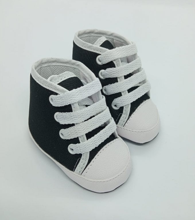 Tênis Cano Alto Bicolor Preto