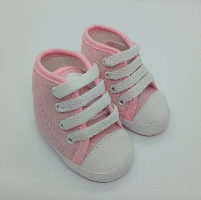 Tênis Cano Alto Bicolor Rosa