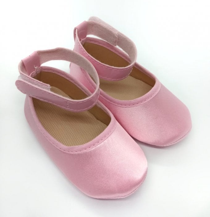Sapatinho Cetim Tornozeleira Rosa
