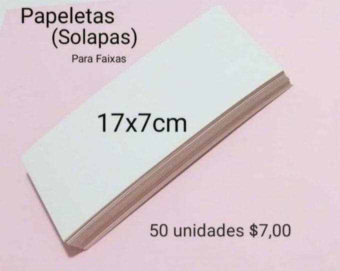 Papeletas para faixinhas(50 unidades)17x7cm 