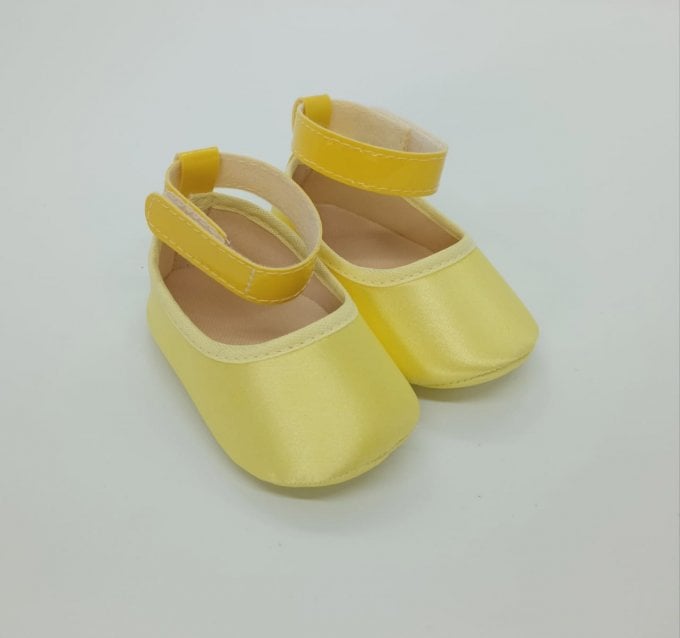 Sapatinho Cetim Tornozeleira Amarelo 
