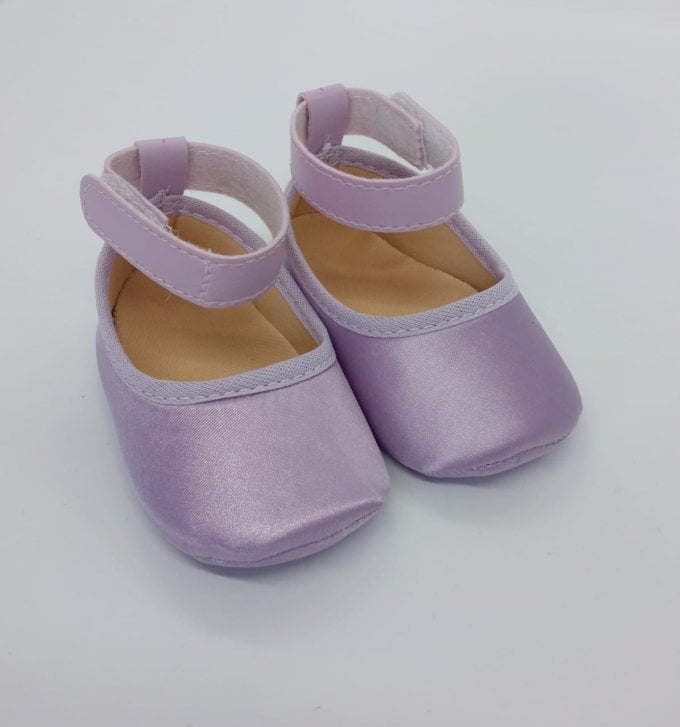 Sapatinho Cetim Tornozeleira Lilás 