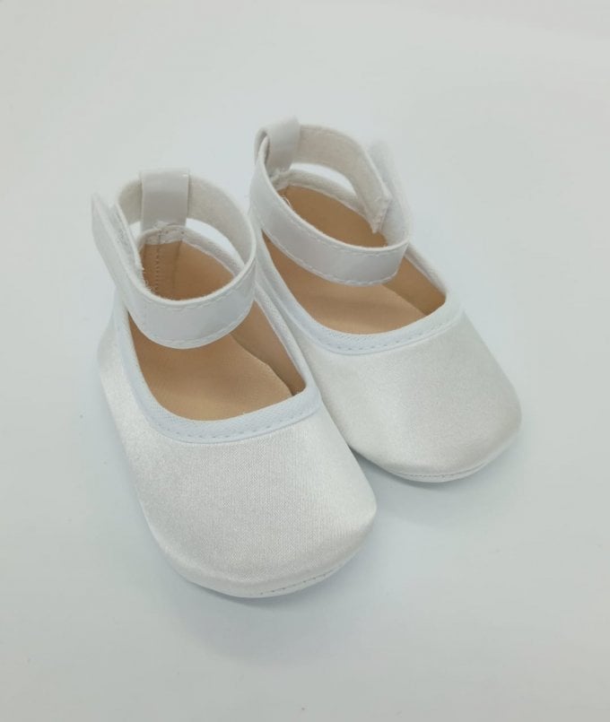 Sapatinho Cetim Tornozeleira Branco 