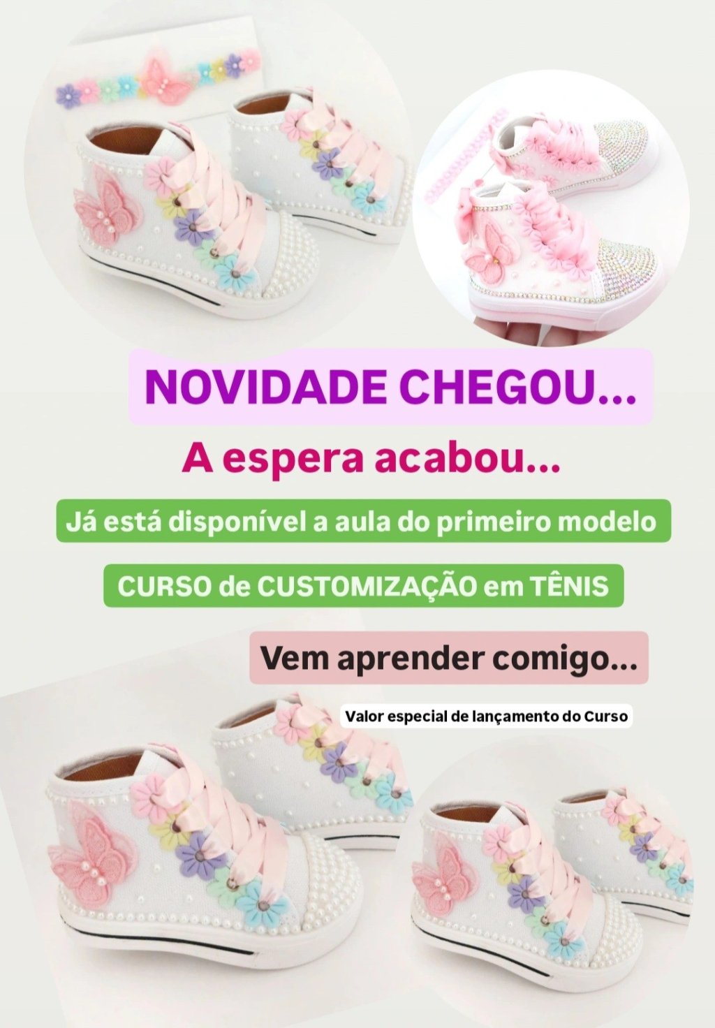 CURSO DE CUSTOMIZAÇÃO EM TÊNIS INFANTIL E ADULTO