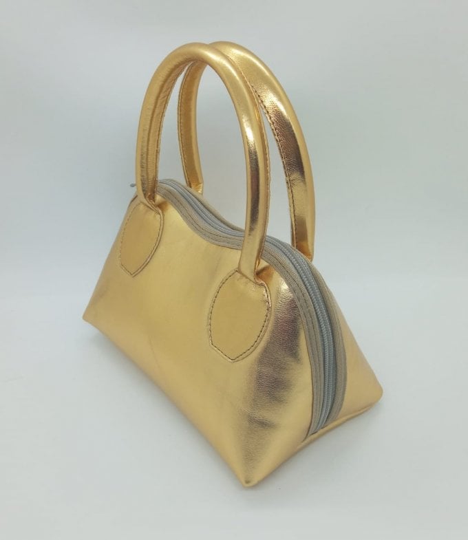 Bolsinha de Mão Verniz Dourada