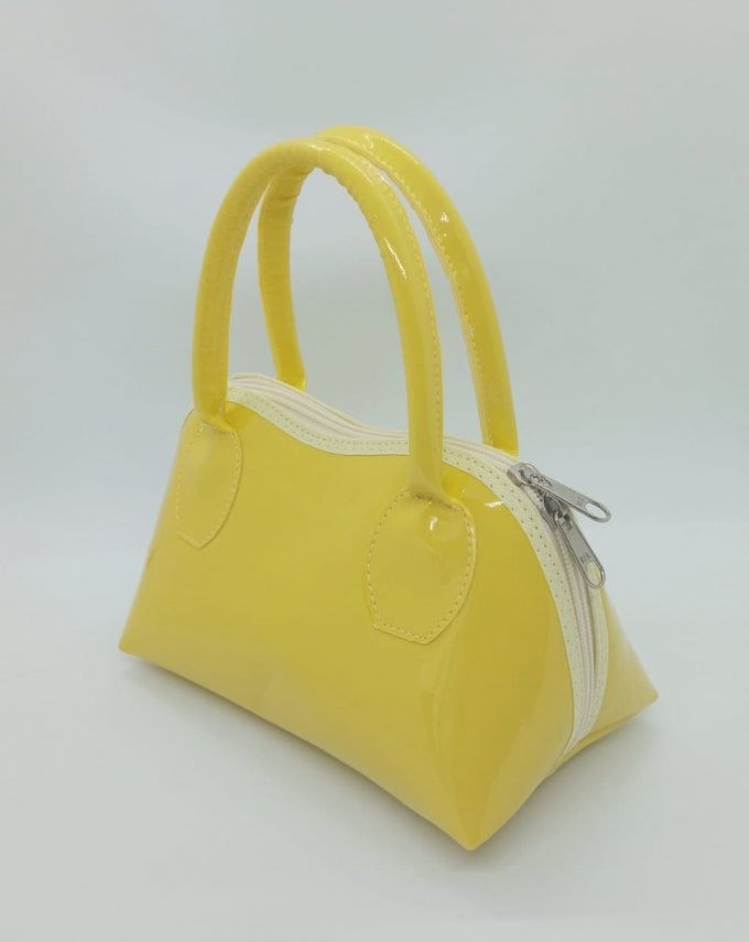 Bolsinha de Mão Verniz Amarela 