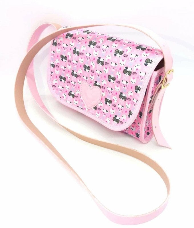 Bolsinha Charminho Estampada Gatinha Rosa