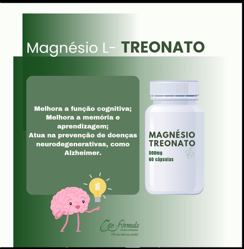 Magnésio Treonato 500mg 60 capsulas