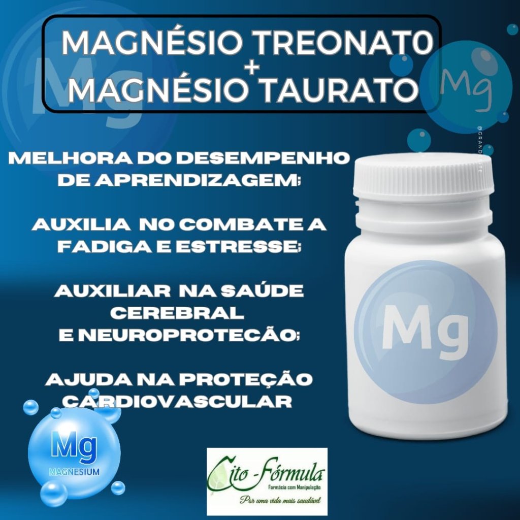 Magnésio Treonato+Magnésio Taurato 500mg 60 capsulas