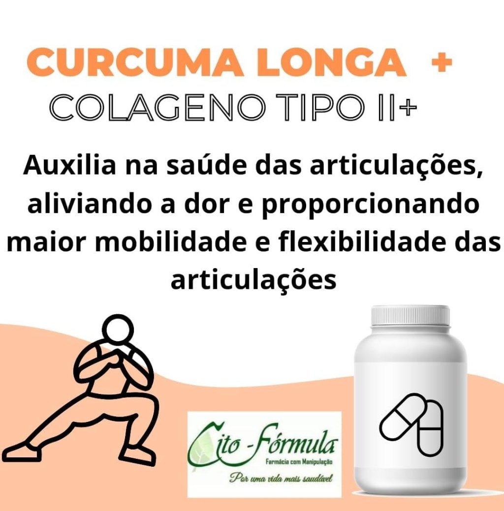 Cúrcuma Longa 500mg+Colágeno tipo II 40mg 30 cápsulas 