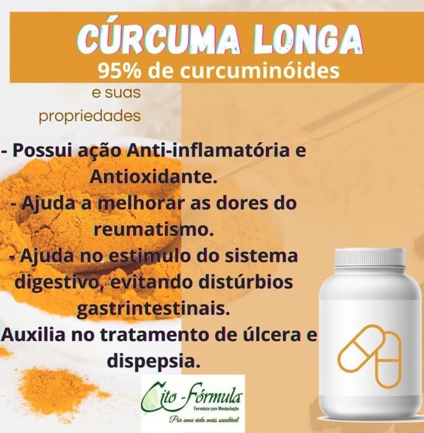 Curcuma Longa (95% de curcuminóides)500mg -60 cápsulas
