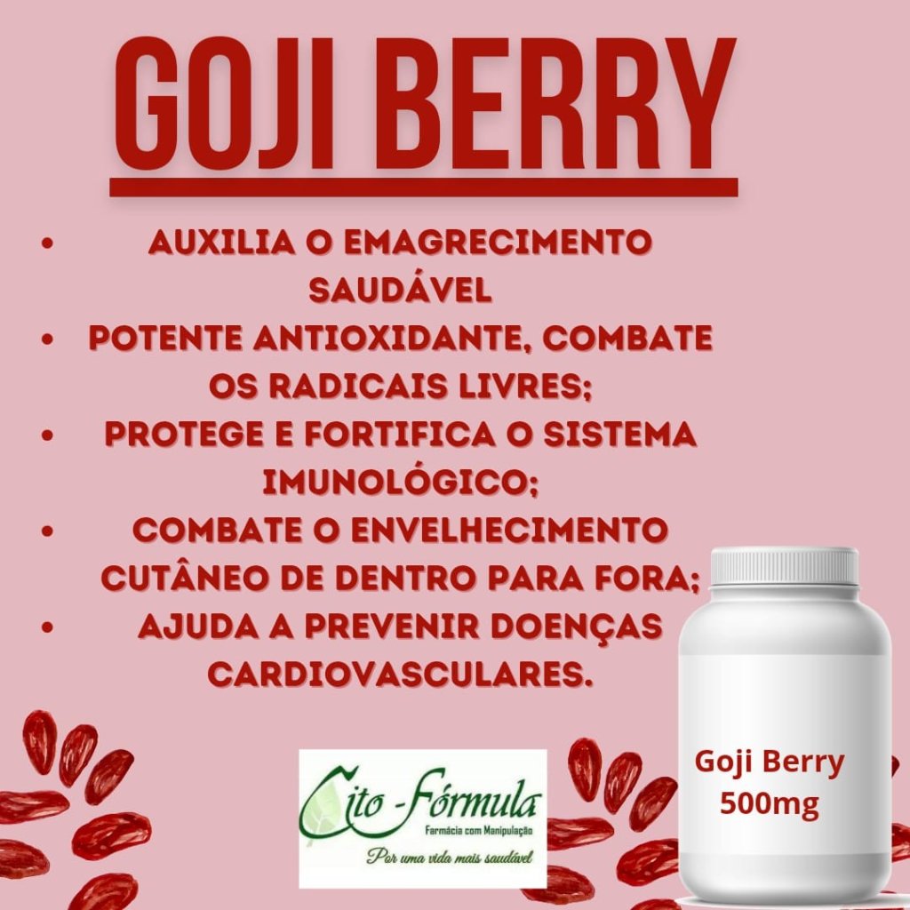 Goji Berry 500mg Concentrado 60 Cápsulas