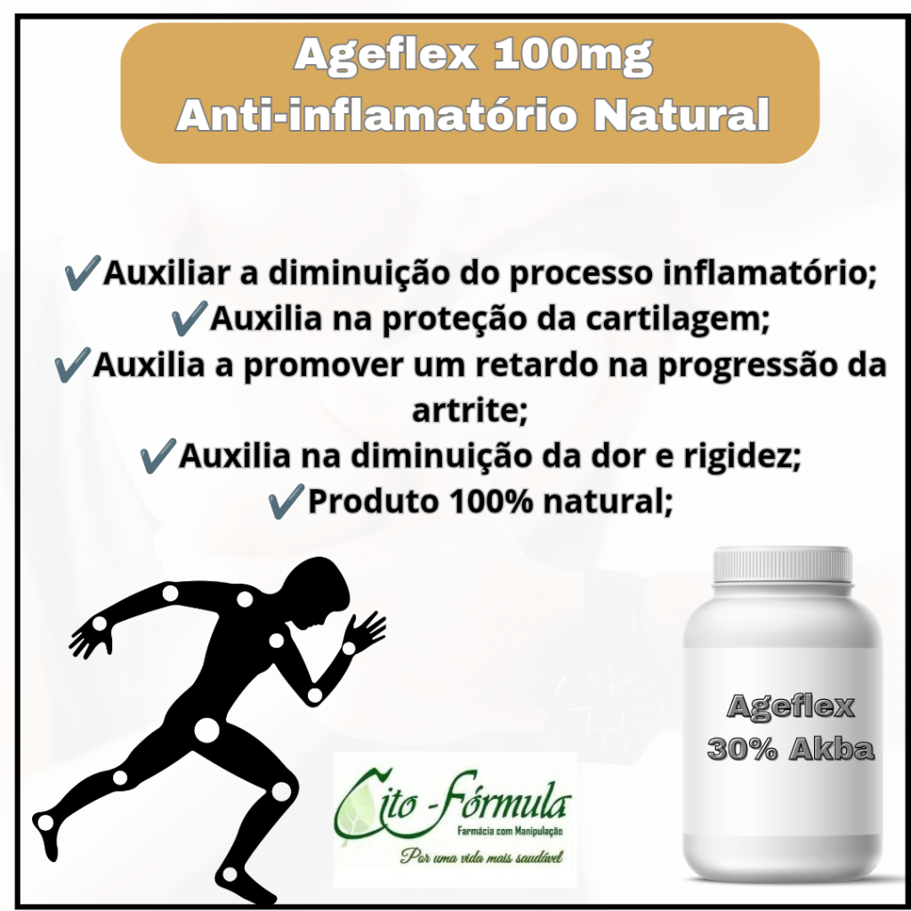 Ageflex 100mg Anti inflamatório Natural 30 cápsulas