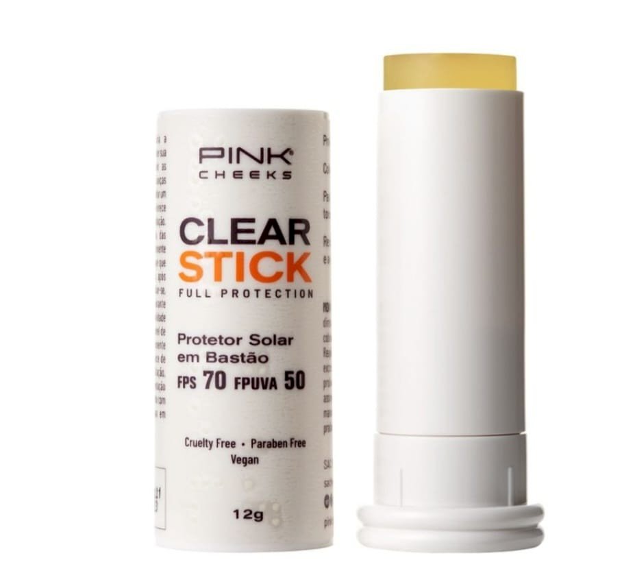 Protetor Solar Transparente FPS70 FPUVA50 Clear Stick 