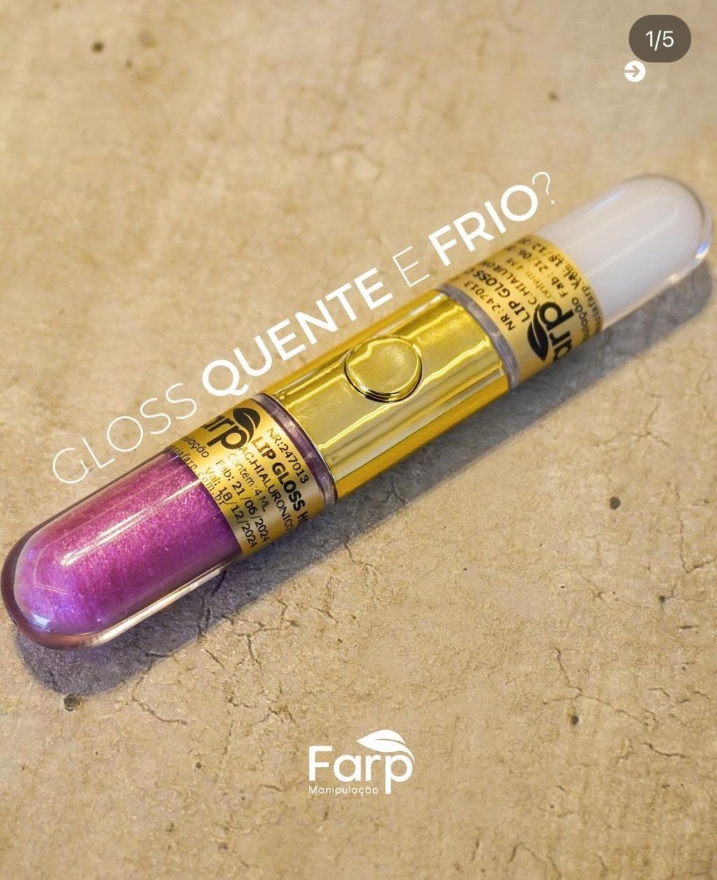 lip gloss Hot e Cold (quente e frio)