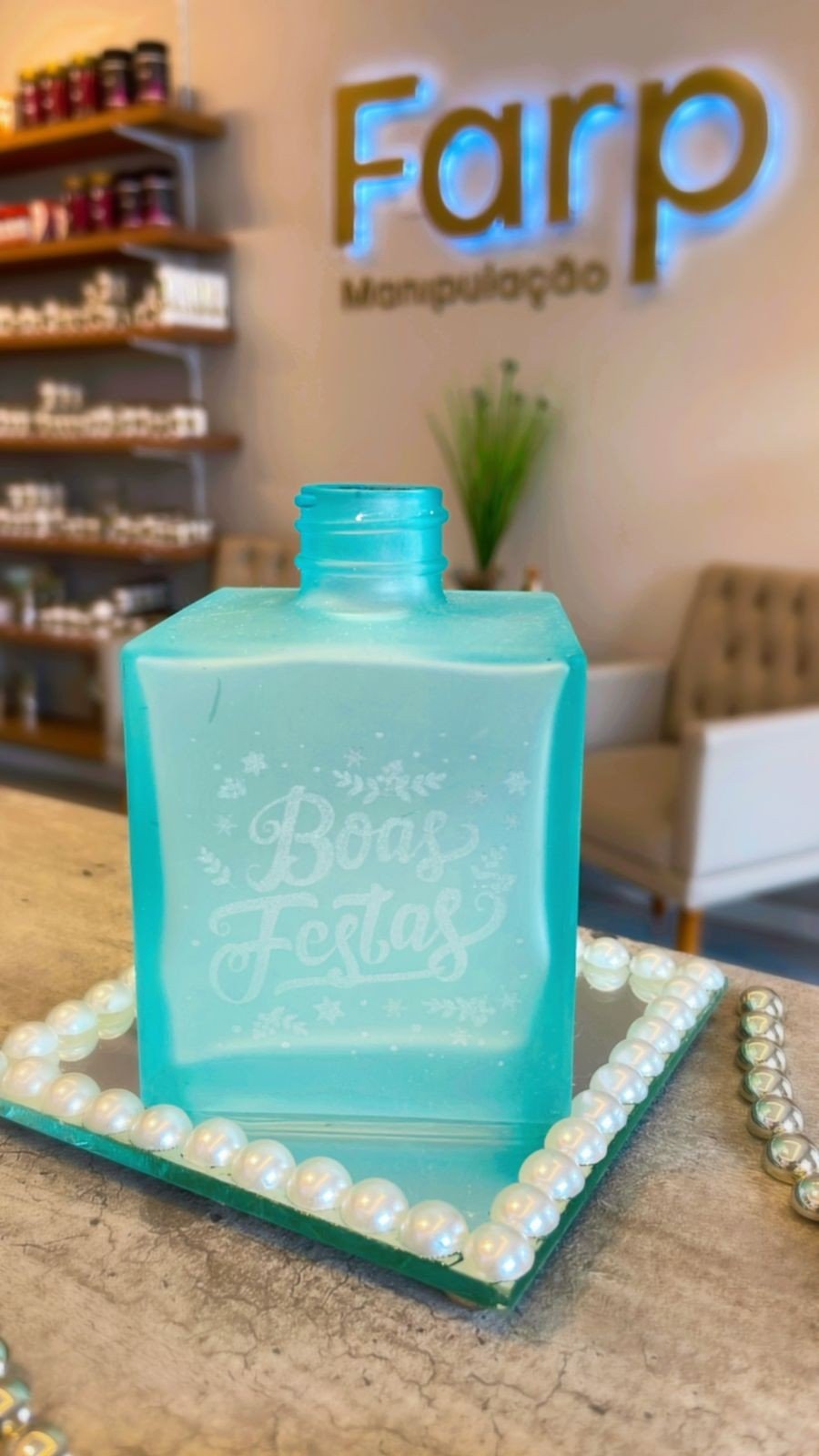 Vidro Cubo Boas Festas 250ml (790721)