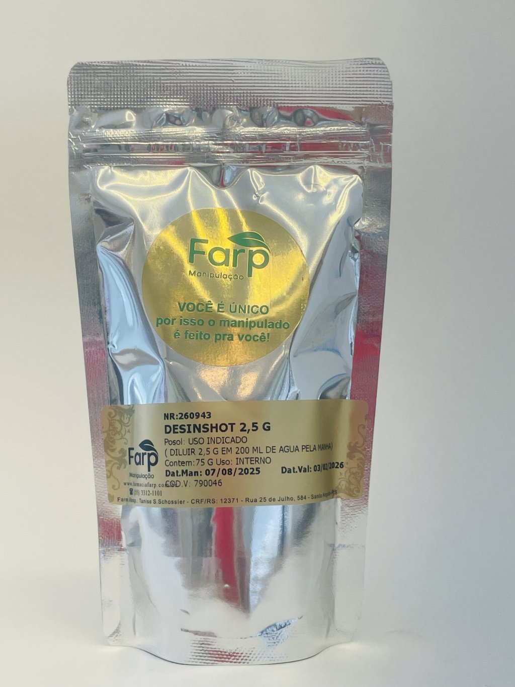 Desinshot 75 gramas mais Copo(abacaxi)